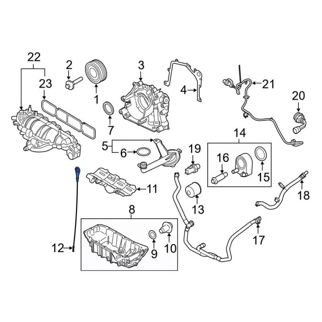 BM5Z6750E - Engine: Engine Oil Dipstick for Ford Image image