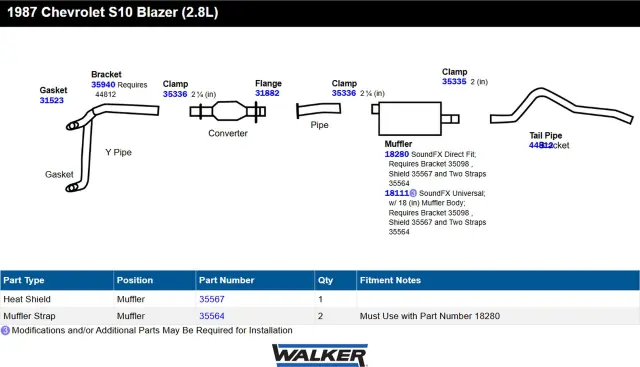 18111 - : Exhaust Muffler for Walker Exhaust Image