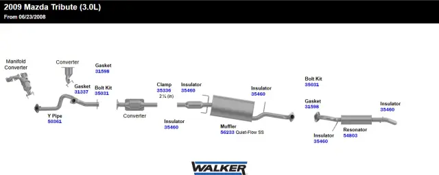 50361 - Exhaust: Exhaust Y Pipe for Walker Exhaust Image