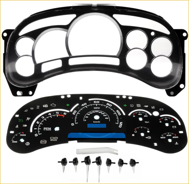 100104B - Body: Instrument Cluster Upgrade Kit - Escalade Style With Transmission Temperature for Dorman Image