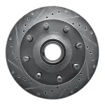 63154190L - : DFC Brake Rotor - Drilled and Slotted - Silver for DYNAMIC FRICTION Image