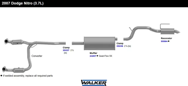 55564 - : Resonator Assembly for Walker Exhaust Image