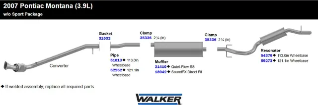 51013 - : Exhaust Pipe 2.25" Outlet (OD) for Walker Exhaust Image