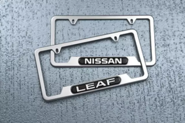 License Plate Frame - LEAF (SS Finish with Leaf Logo) - Nissan (999MB-8X000)