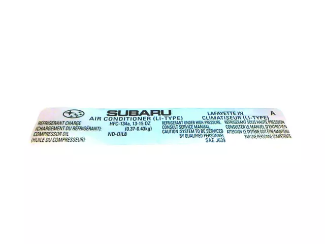 73772AG02A - : AC Label for Subaru: Legacy, Outback Image