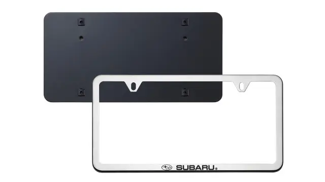 SOA342L169 - Exterior: License Plate Frame, Slim Line for Subaru: Ascent, BRZ, Crosstrek, Forester, Impreza, Legacy, Outback, WRX Image