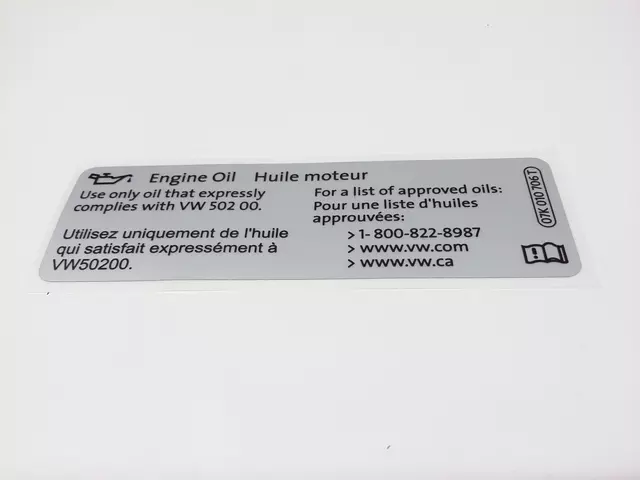 7K010706T - : Info Label for Volkswagen: Jetta, Touareg Image