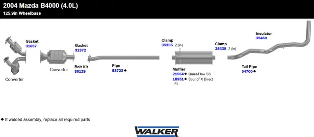 21564 - : Quiet-Flow SS Direct Fit Exhaust Muffler 2" Inlet (ID) 2" Outlet (ID) for Walker Exhaust Image