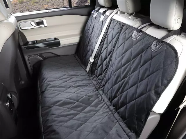 VLB5Z7863812A - Interior: Premium Rear Seat Cover Pet Hammock for Ford: Edge, Explorer | Lincoln: Aviator, Nautilus Image