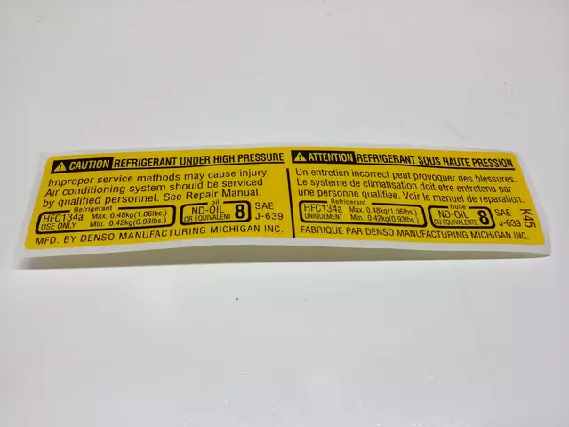 8872302140 - : 2005-2012 Toyota - AC Label for Toyota: Matrix, RAV4 Image