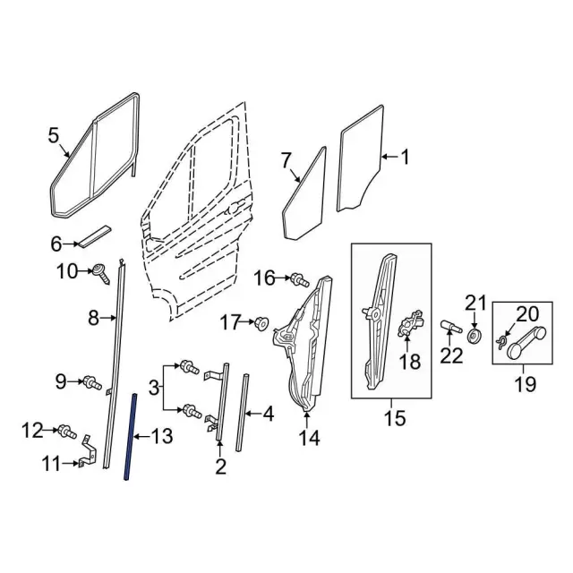 CK4Z6121596B - : Lower Bracket Weatherstrip for Ford: E-Transit, Transit-150, Transit-250, Transit-350, Transit-350 HD Image