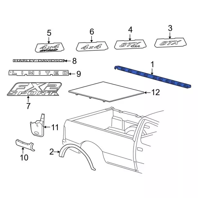 7L3Z84291A40AA - : 2007-2009 Ford F-150 - Upper Molding for Ford Image