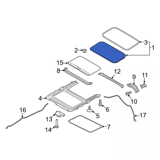 CN1Z54500A18D - Body: Sunroof Glass for Ford: EcoSport Image