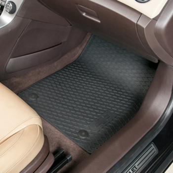 Front and Rear All-Weather Floor Mats in Black with Bowtie Logo - ACDelco (84053730)