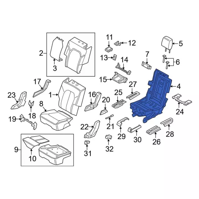 JL7Z78613A10R - Body: Seat Frame for Ford: Expedition | Lincoln: Navigator Image