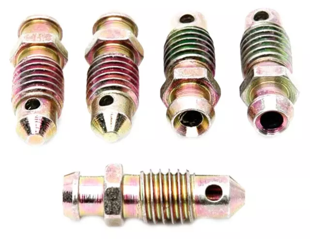 18K2339 - Brake: Front Brake Caliper Bleeder Screw for Buick: Century, Commercial Chassis, Electra, LeSabre, Park Avenue, Regal, Riviera, Roadmaster, Skyhawk, Skylark, Somerset, Somerset Regal | Cadillac: 60 Special, Brougham, Cimarron, Commercial Chassis, DeVille, Escalade, Fleetwood | Chevrolet: Astro, Beretta, Blazer, C/K Pickup, C1500, C2500, C3500, Camaro, Caprice, Cavalier, Celebrity, Chevette, Citation II, Classic, Cobalt, Colorado, Corsica, El Camino, Equinox, Express 1500, Express 2500, Express 3500, G10, G20, G30, Impala, K1500 Pickup, K2500 Pickup, K3500 Pickup, K5 Blazer, LLV, Lumina, Lumina APV, Malibu, Monte Carlo, P20, P30, R10, R20, R2500, R30, R3500, S10, S10 Blazer, Silverado 1500, Suburban C10, Suburban C1500, Suburban C2500, Suburban K10, Suburban K1500, Suburban K20, Suburban K2500, Suburban R10, Suburban R1500, Suburban R20, Suburban R2500, Suburban V10, Suburban V1500, Suburban V20, Suburban V2500, Tahoe, V10, V20, V30, V3500, Venture | Chrysler: Crossfire | Dodge: Ram 1500, Ram 2500, Ram 3500 | Ford: Contour, Fiesta, Focus | GMC: C1500 Pickup, C2500 Pickup, C3500 Pickup, Caballero, Canyon, G1500, G2500, G3500, Jimmy, Jimmy S15, K1500 Pickup, K2500 Pickup, K3500 Pickup, P2500, P3500, R1500 Pickup, R2500 Pickup, R3500 Pickup, S15, Safari, Savana 1500, Savana 2500, Savana 3500, Sierra 1500, Sonoma, Suburban C1500, Suburban C2500, Suburban K1500, Suburban K2500, Suburban R1500, Suburban R2500, Syclone, Typhoon, V1500, V1500 Suburban, V2500, V2500 Suburban, V3500, Yukon | Honda: Accord, Insight | Isuzu: Hombre, i-280, i-290, i-350, i-370 | Jaguar: Vanden Plas, XJ12, XJ6, XJ8, XJR, XJS, XK8, XKR | Mercedes-Benz: C230, C280, C36 AMG, E300, E320, E350, SLK230 | Mercury: Mystique | Oldsmobile: 88, 98, Achieva, Bravada, Calais, Custom Cruiser, Cutlass, Cutlass Ciera, Cutlass Cruiser, Cutlass Supreme, Delta 88, Firenza, LSS, Omega, Regency, Silhouette | Pontiac: 6000, Bonneville, Firebird, Grand Am, Grand Prix, J2000 Sunbird, Montana, Parisienne, Phoenix, Safari, Sunbird, Sunfire, T1000, Torrent, Trans Sport | Saturn: Vue | Suzuki: Kizashi, Swift | Toyota: Sienna | Volkswagen: Vanagon Image
