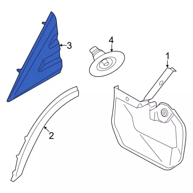NK4Z16003AB - Body: Upper Molding for Ford: E-Transit, Transit-150, Transit-250, Transit-350, Transit-350 HD Image