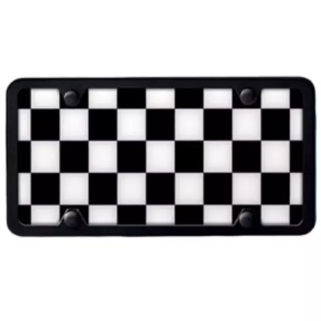 51800406647 - Exterior: Checkered Flag Licens Plate Insert for Mini: Cooper, Cooper Clubman, Cooper Countryman, Cooper Paceman Image