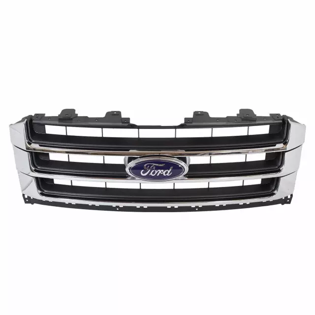 FL1Z8200BA - Body: 2015-2017 Ford Expedition Front Radiator Grille Assembly Chrome w/ Emblem for Ford: Expedition Image