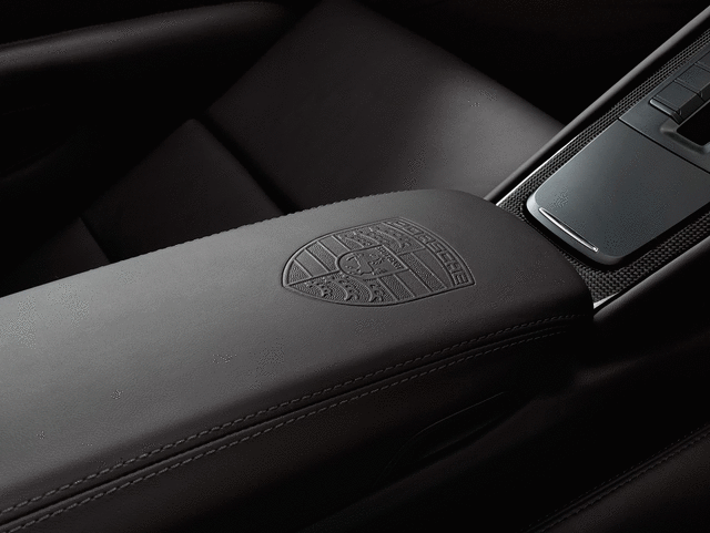 9Y0044814 - Interior: Center Console Armrest With Porsche Crest for Porsche: Cayenne Image
