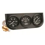 2393 - : GAUGE CONSOLE, OILP/WTMP/AMP, 2", 100PSI/280?F/60A, BLK DIAL, BLK BZL, AUTOGAGE for AutoMeter Image