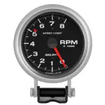 3780 - : GAUGE, TACHOMETER, 3 3/4", 8K RPM, PEDESTAL W/ RED LINE, SPORT-COMP for AutoMeter Image