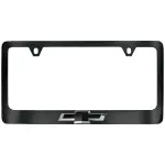 19434954 - Exterior: License Plate Frame, Wide Bottom, Black for Chevrolet: Blazer, Bolt EUV, Camaro, Colorado, Corvette, Cruze, Cruze Limited, Equinox, Express 2500, Express 3500, Express 4500, Impala, Malibu, Silverado 1500, Silverado 1500 LTD, Silverado 2500 HD, Silverado 3500 HD, Silverado EV, Sonic, Spark, Spark EV, SS, Suburban, Suburban 1500, Suburban 3500 HD, Tahoe, Trailblazer, Traverse, Trax, Volt Image