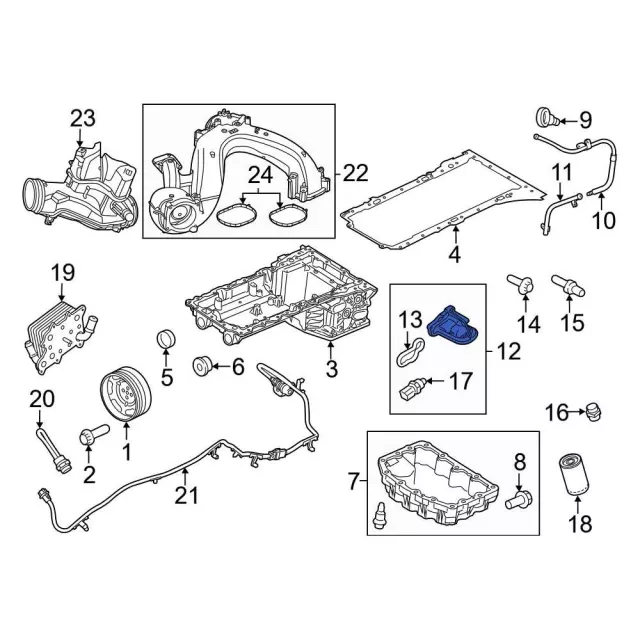 LC3Z6881E - : Engine Oil Filter Adapter for Ford: F-250 Super Duty, F-350 Super Duty, F-450 Super Duty Image