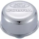 302225 - : Ford Cobra Logo Air Breather Cap: Chrome for Ford Performance Parts Image