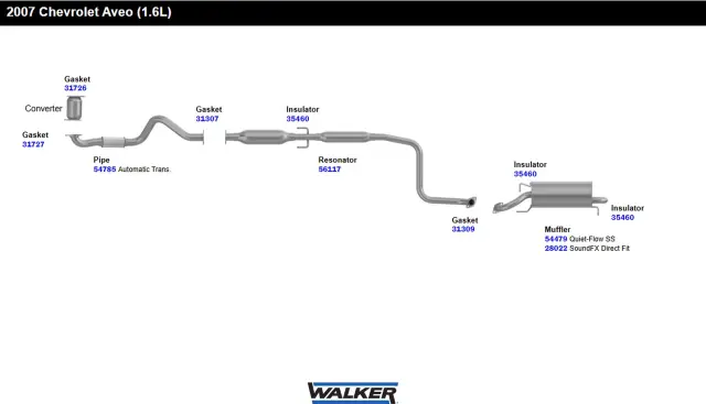54785 - Exhaust: Exhaust Pipe for Walker Exhaust Image