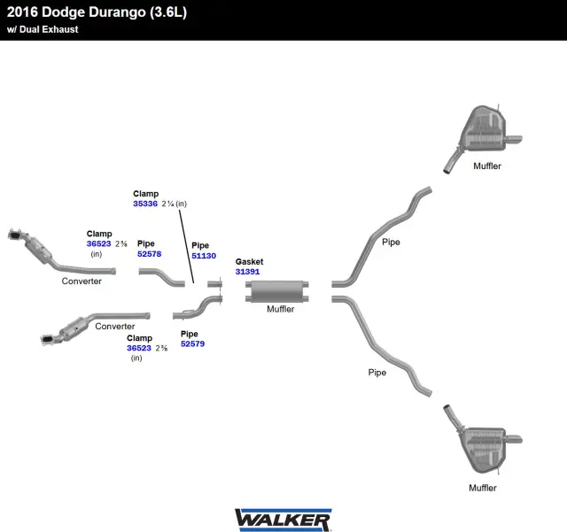 52579 - Exhaust: Exhaust Pipe 2.625" Inlet (ID) for Walker Exhaust Image