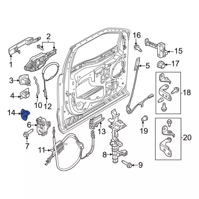Door Lock Striker Plate - Ford (ML3Z-5822008-B)