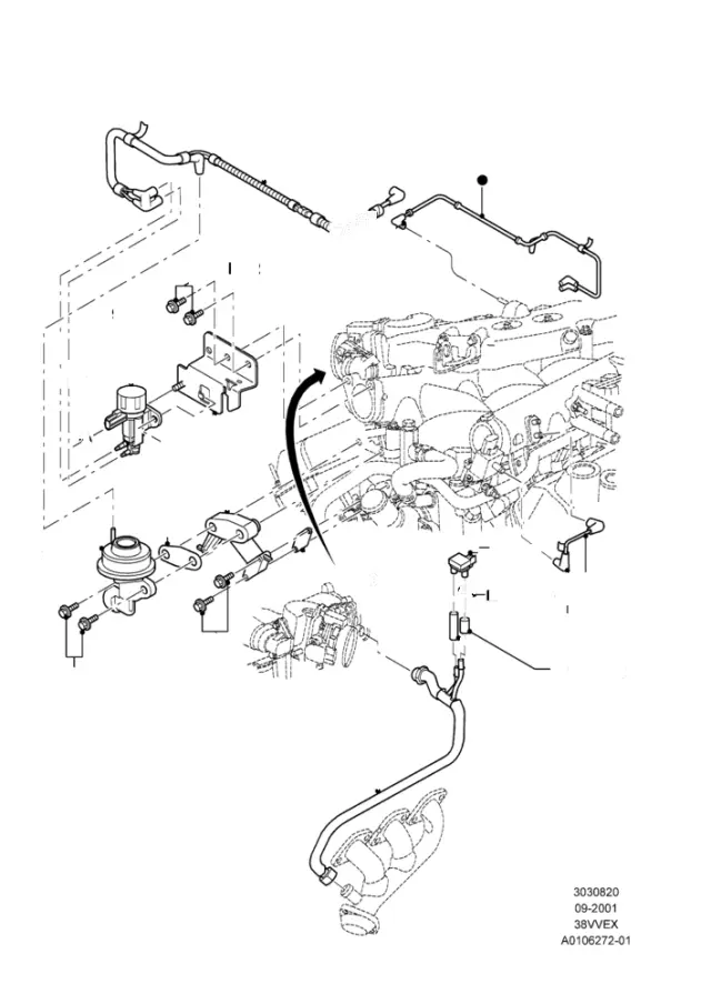 4U7Z9J460AA - Emission Control: Exhaust Gas Re-circulation (Egr) Pressure Sensor for Ford Image