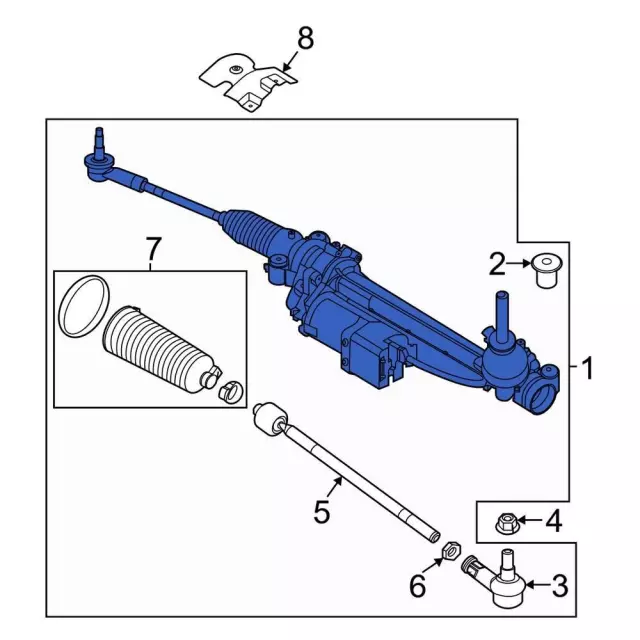 LK4Z3504J - Steering: Motorcraftâ„¢ Rack And Pinion Assembly for Ford Image