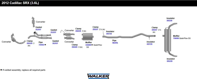 22695 - Exhaust: Quiet-Flow SS Direct Fit Exhaust Muffler for Walker Exhaust Image