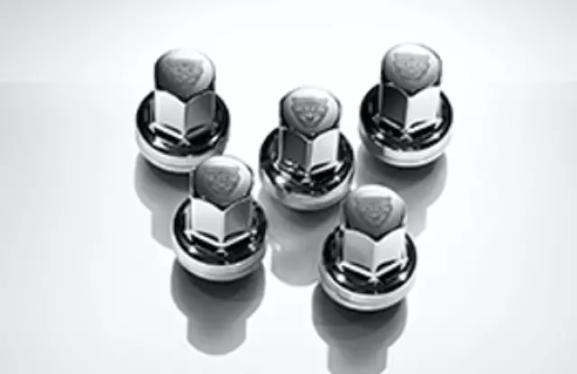 C2D20072 - Wheels: Growler Etched Lug Nuts - Chrome for Jaguar: F-Type, XE, XF, XJ, XJR, XJR575, XK Image