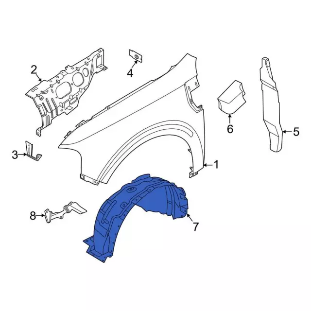 NZ6Z16103B - Body: Fender Liner for Ford: Maverick Image