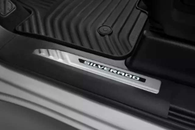 85136963 - Interior: Door Sill Plates, Illuminated for Chevrolet: Silverado 1500, Silverado 2500 HD, Silverado 3500 HD Image
