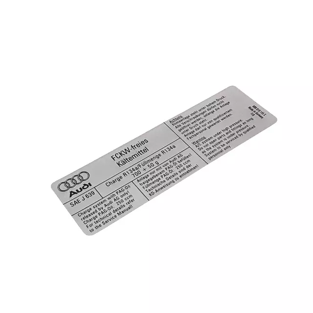 8D0010145S - Body: Label for Audi: A4, A4 Quattro, A6 Quattro, Cabriolet, S4 Image