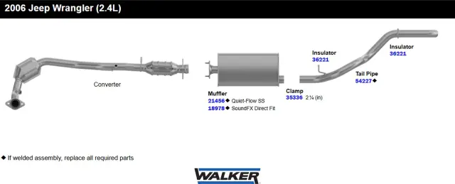 18978 - : SoundFX Direct Fit Exhaust Muffler 2.25" Outlet (ID) for Walker Exhaust Image