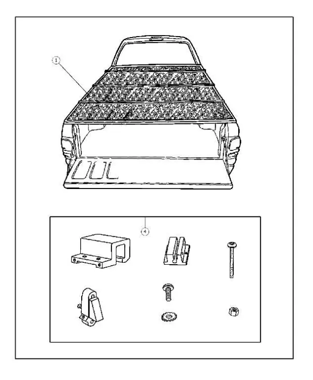 5018118AA - Mopar Accessories - Component Parts: Folding-tonneau Lock Kit for Dodge: Dakota, Ram 1500, Ram 2500, Ram 3500 Image