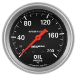 3422 - : GAUGE, OIL PRESSURE, 2 5/8", 200PSI, MECHANICAL, SPORT-COMP for AutoMeter Image