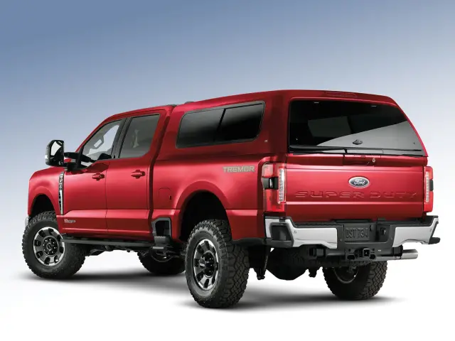 VPC3Z99501A42AE - Exterior: Rapid Red T/C Sport Bed Cap For 6.75 Bed for Ford: E-350 Super Duty, E-450 Super Duty, F-250 Super Duty, F-350 Super Duty, F-450 Super Duty, F-550 Super Duty Image