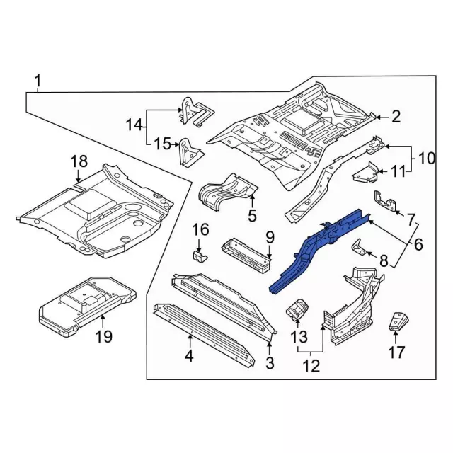 LJ9Z5810457C - Body: Rear Rail for Ford: Mustang Mach-E Image