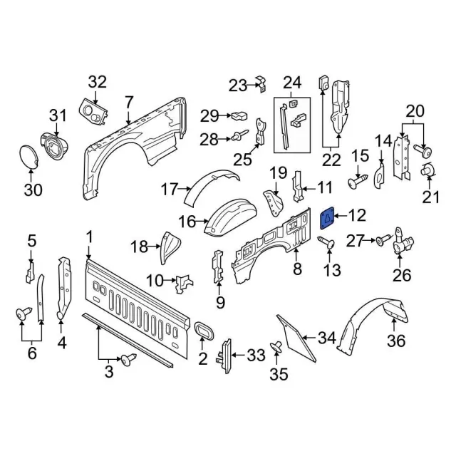 Reinforced Plate - Ford (HC3Z-9928408-AC)