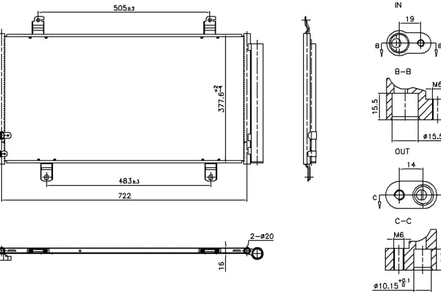 940865 - : Nissens A/C Condenser and Receiver Drier Assembly for NISSENS Image