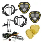97148 - : KC FLEX ERA 3 LED DM SAE FOG 2-LIGHT MSTR KIT 18-24 JEEP JL JT SPORT BUMPER for KC HiLiTES Image