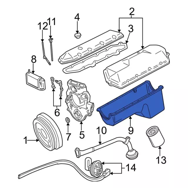 YC3Z6675A - Engine: Oil Pan for Ford: E-350 Club Wagon, E-350 Econoline, E-350 Econoline Club Wagon, E-350 Super Duty, E-450 Econoline Super Duty, E-450 Super Duty, E-550 Econoline Super Duty, E-550 Super Duty, Econoline Super Duty, Excursion, F-250 HD, F-250 Super Duty, F-350, F-350 Super Duty, F-450 Super Duty, F-550 Super Duty, F-Super Duty Image