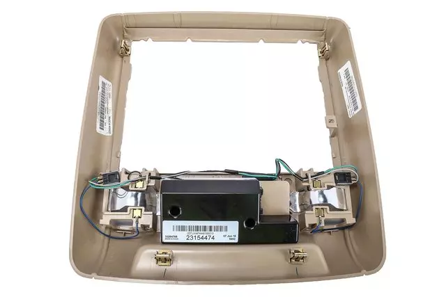 25853059 - Body: Roof Console for Buick: Enclave | Cadillac: Escalade, Escalade ESV, Escalade EXT | Chevrolet: Avalanche, Silverado 1500, Silverado 2500 HD, Silverado 3500 HD, Suburban 1500, Suburban 2500, Tahoe, Traverse | GMC: Acadia, Sierra 1500, Sierra 2500 HD, Sierra 3500 HD, Yukon, Yukon XL 1500, Yukon XL 2500 | Saturn: Outlook Image