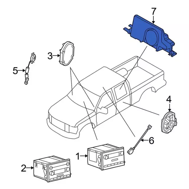 7E5Z18808A - Body: Front Dr Speaker for Ford Image